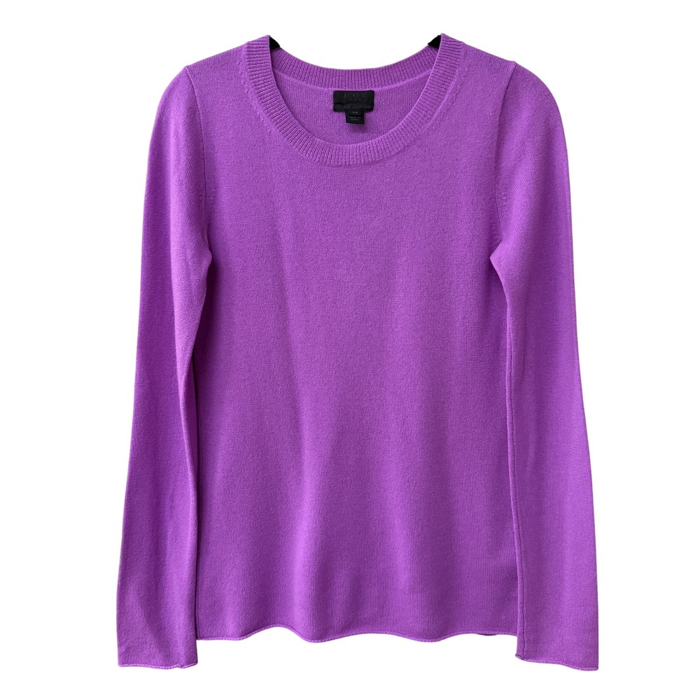 J.Crew Womens Italian Cashmere Crewneck Sweater Size XS Preppy Soft Girl Purple